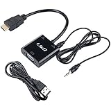 HDMI su VGA, J&amp;D Placcato Oro HDMI su VGA Adattatore Cavo Convertitore Cavo con Audio - Nero