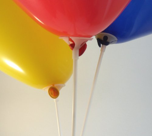 Karaloon Z10002 – 100 Plastikstäbe für Ballons 40 cm, weiß - 2