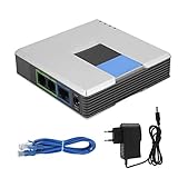 voip phone adapter with google voice  Zerone VOIP Gateway Dual Ports SIP V2 Protokoll Fax Internet Phone Adapter mit RJ 45 Kabel(EU-Stecker)