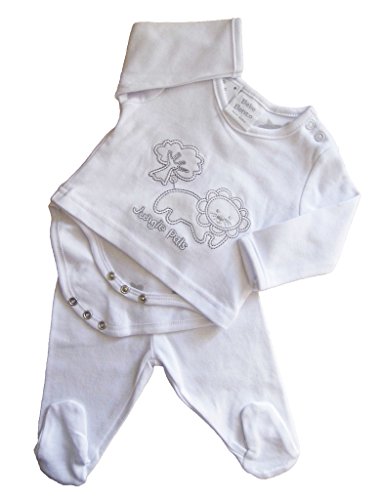 Long sleeve layered vest and top trouser set (3-6 Months, White)