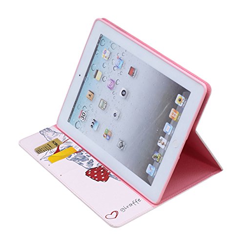 iPad 2 iPad 3 iPad 4 Hülle, Deenor Bunt Painting und Stilvoll Brieftasche Tasche PU Leder Flip Protective Stand Tasche Schutzhülle Hülle für Apple iPad 2 iPad 3 iPad 4 Generation.[Giraffe] - 6