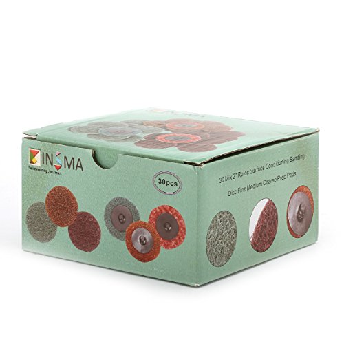 INSMA Schleifscheiben 2 Zoll 30 PCS Schnellwechsel SiC (Siliciumcarbid) Schleifpapier Polieren Disc R-Type (Fein / Mittel / Grob Polster) - 7