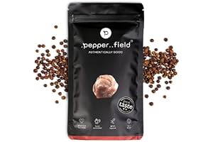 Pepper Field röd Kampotpeppar 250 g – hela pepparkorn | Kampotpeppar från Kambodja, SGB – hel röd Kampotpeppar för kvarn, desserter, ost och fisk