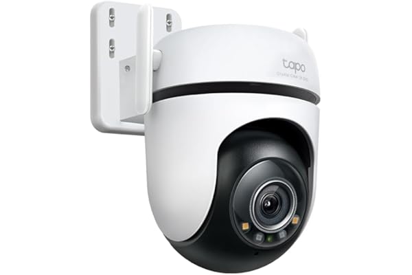 Tapo C52A Cámara de Seguridad Wi-Fi Pan/Tilt para Exteriores, 2K QHD 4MP, Visión Nocturna en Color, Detección de Movimiento con Seguimiento Inteligente, Audio Bidireccional
