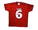 Fab4babystars Children's I Am 6 T-shirt - Red - Size 5-6 Years