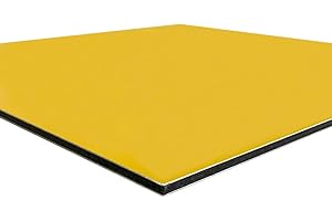 SIGNALÉTIQUE.BIZ FRANCE Panneau Composite Aluminium Couleur 3mm. Plaque Aluminium Composite. Plaque Alu - 100 x 100 mm - Jaune -