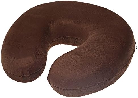 U Shaped Memory Foam Pillow Neck Support Headrest Cushion Pillow For Office Flight Car Travel Protect The Cervical Spine (Brown)