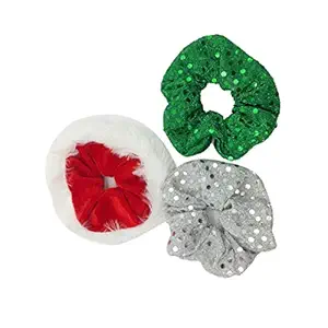 BinaryABC Christmas Hair Bands Hair Ties Ropes,Christmas Hair Accessories,Christmas Decorations Party Supplies,3Pcs