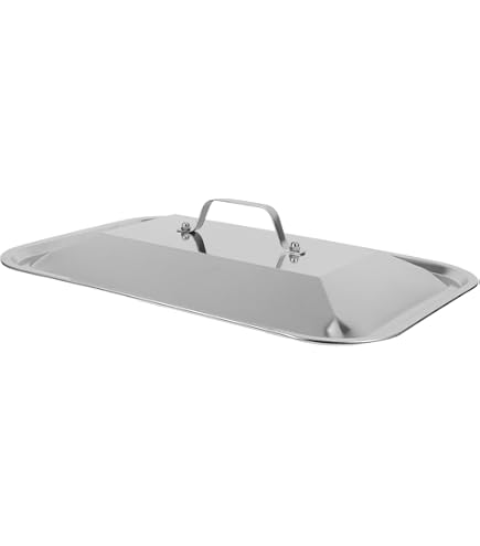 Copertura Alimentare In Acciaio Inox 50x35 Cm – Coperchio Rettangolare Per Vassoi E Teglie, Anti Schizzi, Per Barbecue E Cucina