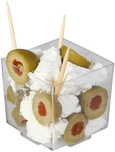 288 x Mini Dessert Canapé Clear Cubed Bowls 68ml -Wholesale/Bulk disposables for Party &amp; Wedding (Ref: 113)