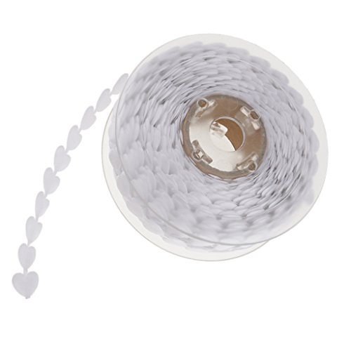 MagiDeal 20 Meter Herz geformte Spitzenband Geschenkband Dekoband Selbstklebend Lace Deko Hochzeit Weihnachten DIY Dekoration – Weiß, 20 Meters x 15mm - 5