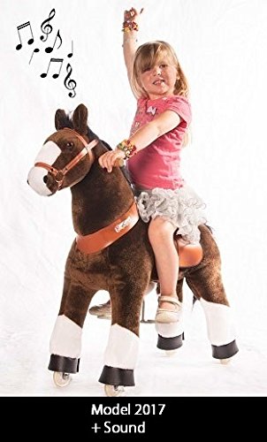 Ponycycle Toy Ride on Pony Horse Brown / White Medium with Sound