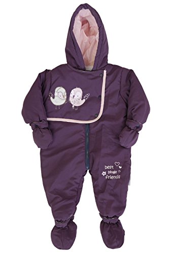 BABIES ALL IN ONE BOYS GIRLS SNOWSUIT WINTER OUTDOOR COAT ONESIE BABY 9 TO 23 MONTHS (18-23 MONTHS, LILAC)