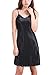 Produktbild ASCHOEN Damen Nachtwäsche Nachthemd Satin Kimono Morgenmantel Dessous Schwarz XL