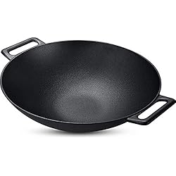 Wok en fonte | Poêle à Wok en Fonte | 30.5 cm - par Utopia Kitchen