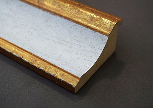 Spiegel Wandspiegel Badspiegel – Acta Weiss Gold 6,7 – handgefertigt – 200 Größen zur Auswahl – Antik, Barock – 60 x 130 cm AM AM - 6