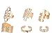 Habors Non-Precious Metal Gold 6 Pcs Midi Ring Set For Women RS.359.00