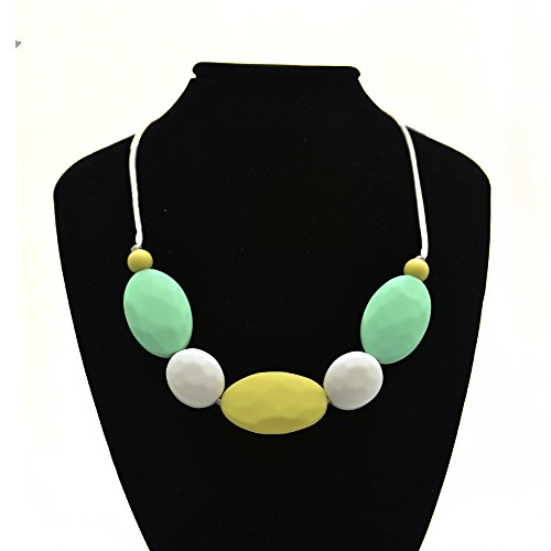Happy de Dolle silicone thé Thing Necklace Baby Safe for Mom To Wear, BPA Free Beads to Chew