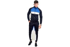 AARHON Mens Boys SPATTED/STRIPE/BANDAGE TAPE/TRICOT ZIP/SPLICED PANEL/WHITE TAPE FUNNEL/CONTRAST STRIPE TRACKSUIT