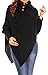 Happy Mama Women's Maternity Cable Chunky Knit Poncho Sweater Jumper Wrap 312p (Black, ONE SIZE UK 8/10/12, )