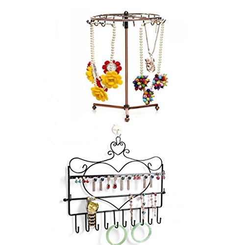 Gazechimp Wand Schmuckhalter Schmuck Aufbewahrung Display Hänger Haken Schwarz - 5