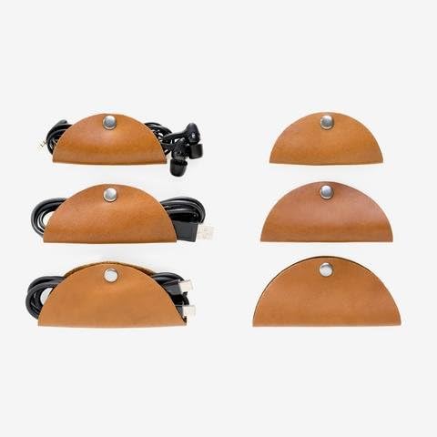 This Is Ground Genuine Leather Cord Taco Supreme 6-Pack: Cord Organizer for Tech Accessories – 100% Real Italian Leather – Cord Management System For Professionals, Students and Travelers