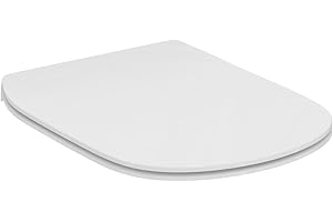 Ideal Standard - Tesi, Copriwater a sandwich sottile a chiusura rallentata, Copri wc con cerniere in acciaio inox, Bianco