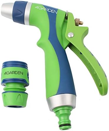 Bisk 2-Pattern Spray Jet Spray Hose Nozzle with Lock and Soft Comfort Grip, Green