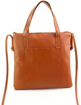 Frauen Handtasche, brezeh Fashion PU Leder Schultertasche große Tragetasche Damen Geldbörse Einheitsgröße braun