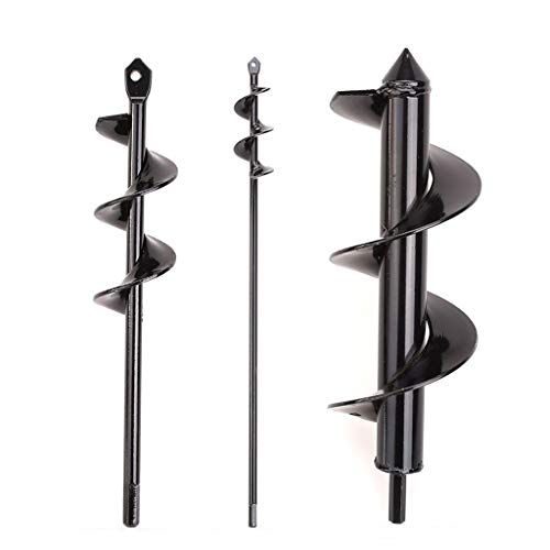 Yanhonin 3Pcs Perceuse à Spirale, Mèche Jardin tarière, Tarière de Jardinage, tarière pour Planter des Arbres, arbustes, Foret hélicoïdal, la vis sans Fin de la Plantation
