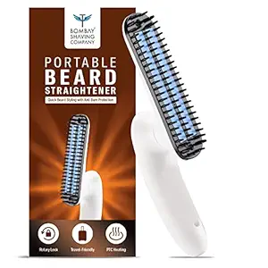Bombay Shaving Company Portable Beard Straightener | Anti burn, 1 yr Warranty