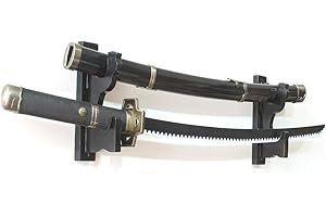 MANNIFEN Schwerthalter, 2 Etagen, Wandhalterung, Samurai-Schwertständer, Katana, Wakizashi, Ausstellungsständer, dekorativer Schwertaufhänger (Holz-Schwarz)