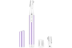 Upgraded Eyebrow Trimmer for Men, Funstant Precision Detailer Battery-Operated Eyebrow Razor and Shaper, Electric Facial Hair Trimmer with Comb, Dual-Blade Grooming Tool, No Pulling Sensation