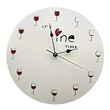 Material: Acrylic SFRDSGEA Reloj de Pared de Moda The Wine Time Reloj de Pared Alcohol Copa de Vino Decorativo Vino Tinto Reloj Reloj Bebidas Reloj Restaurante Bebedor de Vino Amante Regalo