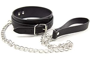 iZEN Choker Collar for Women and Men - Adult Submissive Collar With Detachable Leash - Vegan Leather Necklace for Bedroom, Goth, Punk Rock Style
