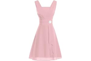 Ansenesna Kleid Damen Hochzeit Festlich Kurz A Linie Elegant Vokuhila Abendkleider Frauen Ärmellos Mini Brautjungfernkleid Party Rockabilly Cocktailkleid