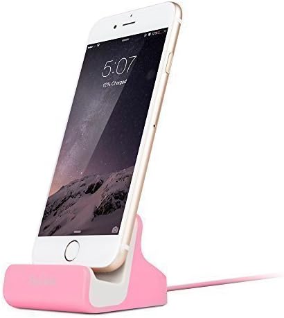 iPhone Dock with MFI Lightning Cable Connector Supports Cases, Spinido Charge and Sync Stand for Desk Compatible With iPhone 6/6 plus/5/5s (Updated Version),(Pink))