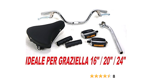 MONTEGRAPPA Kit GRAZIELLA - Sella con Molle Manubrio con Leve Freno +  Piantone 21mm + Manopole + Pedali : Sport e tempo libero
