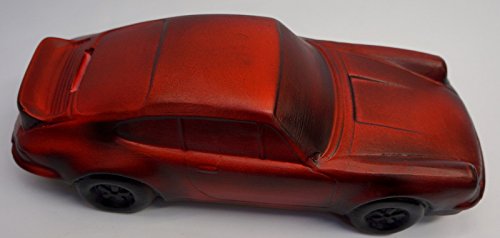 Sparschwein (03) Spardose Auto „Porsche“ Rot/Braun - 2