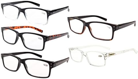 EyekepperMens Vintage Reading Glasses-5 Pack Glasses for Men Reading, Reader Eyeglasses Women