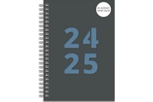 SHINEONE 2024-2025 Academic Diary Wiro A5 Size Week to View Spiral Cover Diaries Mid Year Die Cut Cover Planner (Blue)