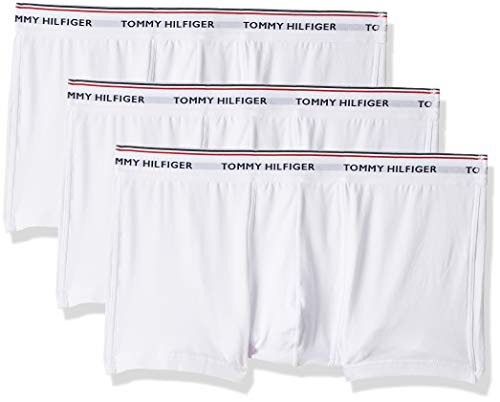 Tommy Hilfiger 3p Lr Trunk, Bóxer Shorts para Hombre, Blanco (White 100), Large, (Pack de 3)