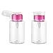 SelfTek 2Pcs Nail Polish Remover Pump Dispensers Empty Plastic Bottle Clear