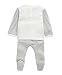 Mamas and Papas Baby-Girls 2 Piece Star/Stripe Knitted AIO Footies, Off-White, 3-6 Months