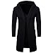 Produktbild Hirolan Herren Schlank Passen Mit Kapuze Kapuzenpullover Stricken Sweatshirt Mode Lange Winter Strickpullover Graben Mantel Jacke Kapuzenpullis Gentleman Dufflecoat Mit Tasche (XXL, Schwarz)