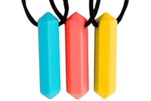 Tilcare Chew Chew Collier à Macher - Meilleurs collier à macher pour les enfants autistes – colliers à mâcher en silicone durables et solides - Pendentif à mâcher pour garçons et filles