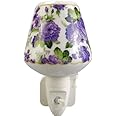 AcaciaHome Durable and Clasic LED Night Light - Colorful Floral Ceramic Decorative Light | Ideal for Bedrooms, Hallways, Bathrooms Nighttime Lighting Solution - Perfect Home Decor (Purple)