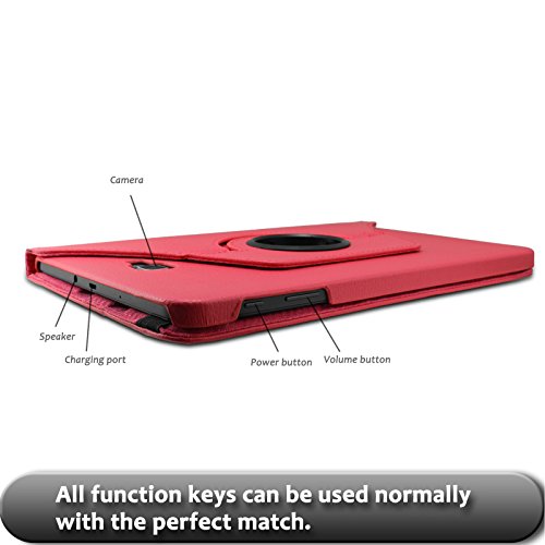 Samsung Galaxy Tab A 10.1 Hülle Case, Infiland PU Ledertasche lederhülle 360° Drehbarer Stand Smart Cover Case Schutzhülle Tasche Etui für Samsung Galaxy Tab A 10.1 Zoll (2016) Tablet-PC(mit Auto Schlaf / Wach Funktion)(Rot) - 6