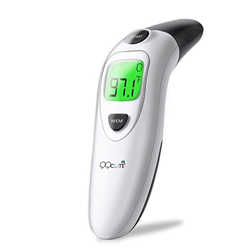 Preisvergleich Produktbild QQcute Ohrthermometer digitales Infrarot Fieberthermometer Stirnthermometer für Baby Kinder Erwachsenen Objekt mit Fieber Indikator Haushaltsthermometer höhe Genauigkeit Hintergrundbeleuchtung (schwarz)