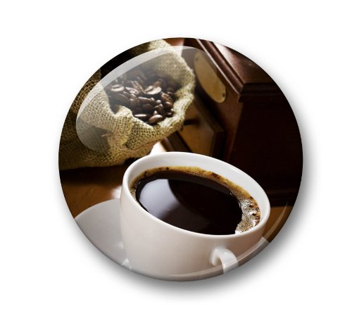Kaffe Kaffeebohnen Kaffeetasse – 6 große Kühlschrankmagnete Ø 5 cm [ 03 ] - 7
